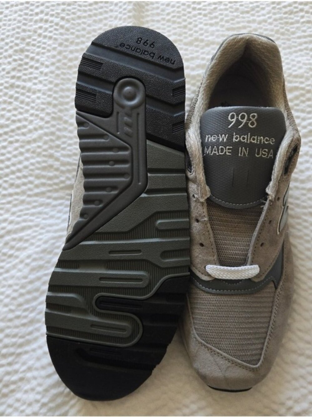 New Balance 998 Men 11 Made In USA Gray Suede   And Mesh Sneakers 0826 - Picture 7 of 10